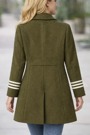 Women’s Olive Green Military Double Breasted Coat
