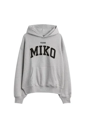 Young Miko Grey Logo Hoodie