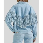 Landman Michelle Randolph Denim Fringe Jacket