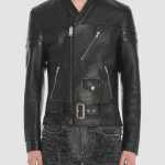 Men’s Designer Blackmeans Black Leather Biker Jacket