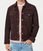Men’s Suede Trucker Brown Leather Jacket
