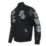 Chicago White Sox Animal Print Varsity Wool/Leather Jacket