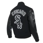 Chicago White Sox Animal Print Varsity Wool/Leather Jacket