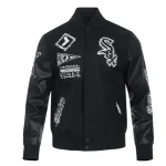 Chicago White Sox Animal Print Varsity Wool/Leather Jacket