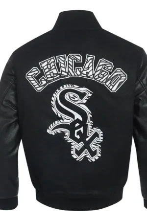 Chicago White Sox Animal Print Varsity Wool/Leather Jacket