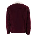 Burgundy Sherpa Trucker Cord Western Jacket