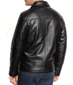 Men’s Simple Casual Black Leather Jacket