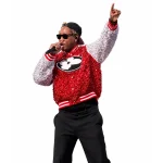 Future FIFA World Cup 2026 Red Sequin Varsity Jacket - Image 3