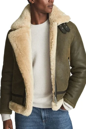 Men’s Hardy A21 Flight Aviator Brown Shearling Leather Jacket