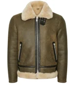 Men’s Hardy A21 Flight Aviator Brown Shearling Leather Jacket