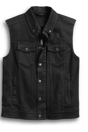 Men’s 3 In 1 Black Denim Motorcycle Jacket