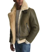Men’s Hardy A21 Flight Aviator Brown Shearling Leather Jacket