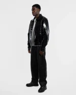 Men's BLACK CROCODILE LEATHER JACKET - Image 5