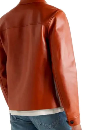 Men’s Blouson Brown Designer Leather Jacket
