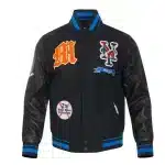 New York Mets Prep Varsity Wool & Leather Jacket