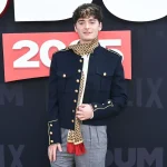 Noah Schnapp The Live Event Navy Military Jacket