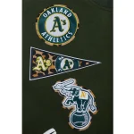 Oakland Athletics Animal Print Varsity Wool/Leather Jacket