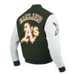 Oakland Athletics Animal Print Varsity Wool/Leather Jacket