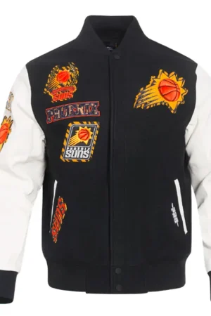 Phoenix Suns Animal Print Varsity Wool & Leather Jacket