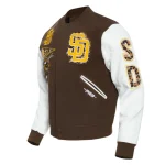 San Diego Padres Animal Print Varsity Wool/Leather Jacket