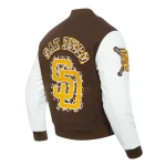 San Diego Padres Animal Print Varsity Wool/Leather Jacket