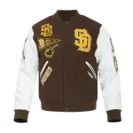 San Diego Padres Animal Print Varsity Wool/Leather Jacket