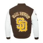 San Diego Padres Animal Print Varsity Wool/Leather Jacket