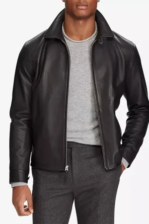 Men’s Sporty Lambskin Leather Jacket