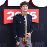 Noah Schnapp The Live Event Navy Military Jacket
