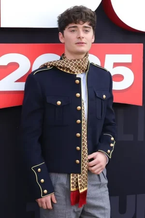 Noah Schnapp The Live Event Navy Military Jacket