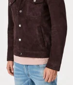 Men’s Suede Trucker Brown Leather Jacket