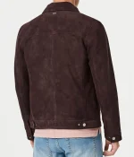 Men’s Suede Trucker Brown Leather Jacket - Image 3