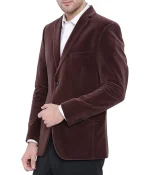 Men’s Two Button Brown Velvet Jacket