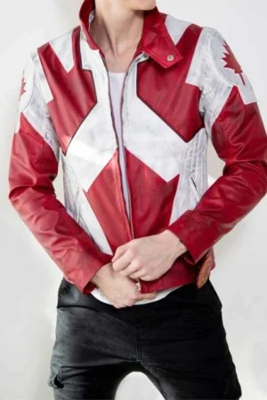 Mens Canuck Canadian Flag Leather Jacket