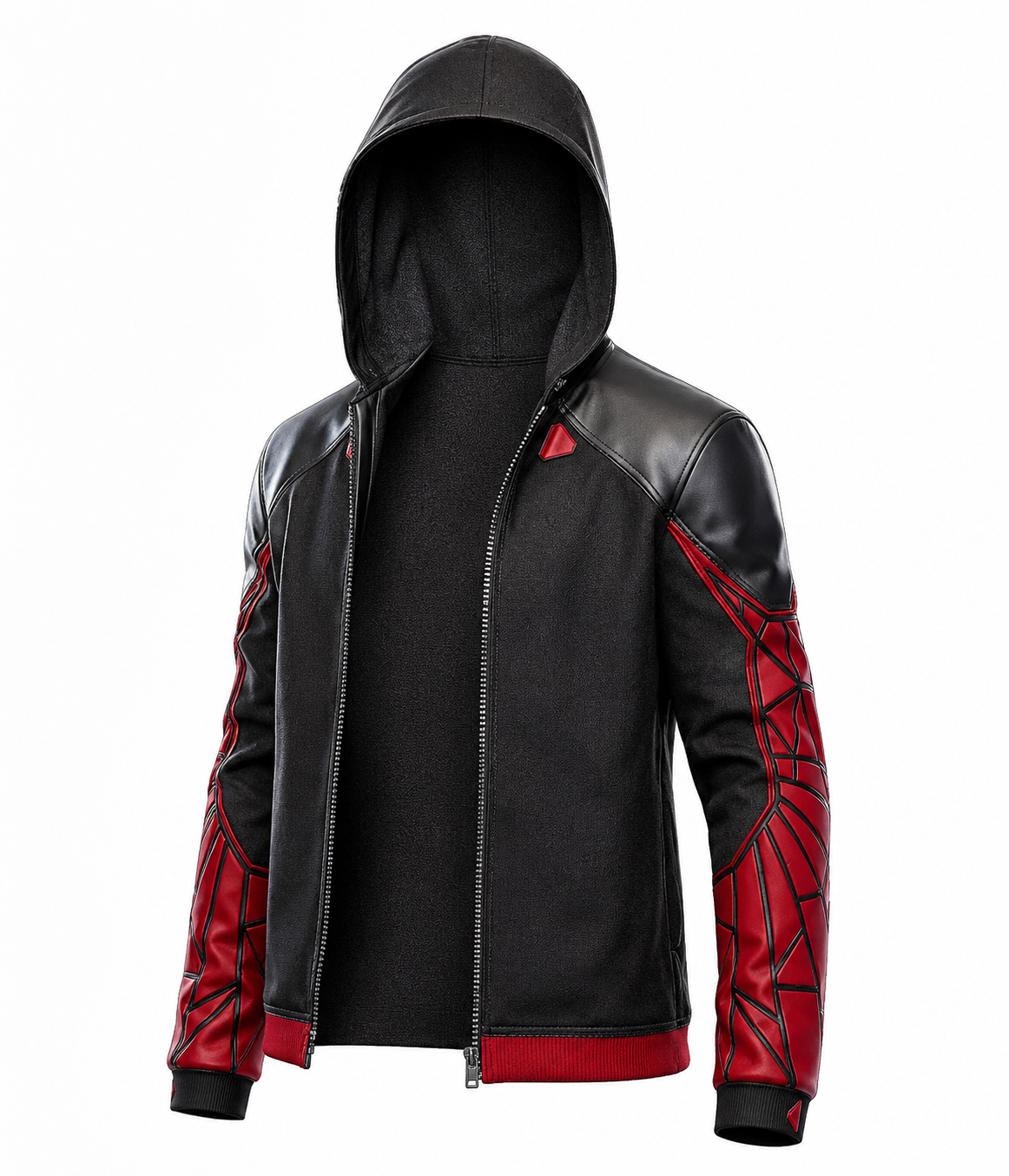 3ed129eb-c820-43a5-8476-5735e25e23df The End Spider-Man Miles Morales Red and Black Hoodie