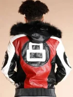8 Ball Shearling Hooded Jacket