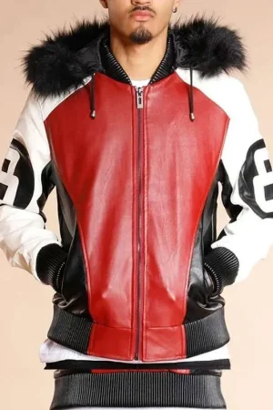 8 Ball Shearling Hooded Jacket