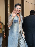 Adam Lambert NYC 2026 Sleeveless Denim Coat