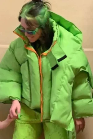 Billie Eilish Green Puffer Jacket