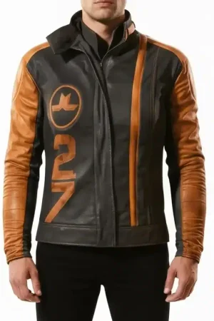 Arc Raiders Ryder Orange and Black Leather Jacket Cosplay