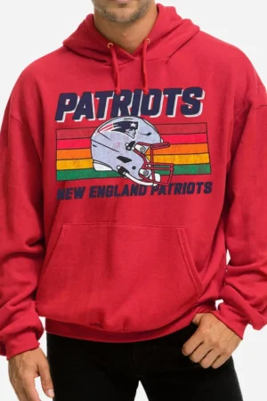 Aviator Nation New England Patriots Helmet Red Hoodie