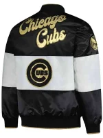 Chicago Cubs Black and White Varsity Jacket - Image 2