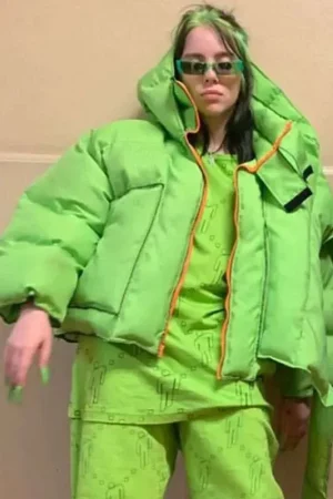Billie Eilish Green Puffer Jacket