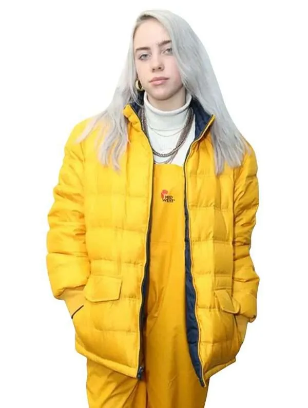 Billie-Eilish-Yellow-Jacket-600x795 1 Billie Eilish Yellow Puffer Jacket
