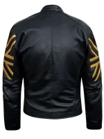 Vintage UK Flag Cafe Racer Leather Jacket