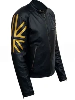 Vintage UK Flag Cafe Racer Leather Jacket