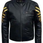 Vintage UK Flag Cafe Racer Leather Jacket
