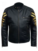 Vintage UK Flag Cafe Racer Leather Jacket