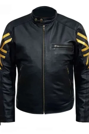 Vintage UK Flag Cafe Racer Leather Jacket