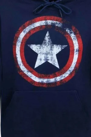 Captain America Distressed Navy Pullover Hoodie